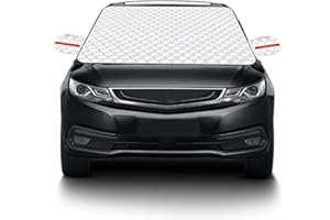 AUCANNIO Car Windscreen Covers, Windscreen Cover for Winter Frost, Universal Size, with Windproof lanyard and Side Mirror Cover for Sun Dust Water Ice Frost Snow Resistant in all Weather (145x110cm)