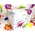 RECYCLED & RECYCLABLE Colour Splash Wrapping Paper - 5 XL Eco Friendly Sheets. Made in the Uk. Packaged in compostable materials.