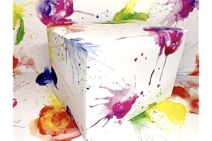 CONK & SQUIGGLE RECYCLED & RECYCLABLE Colour Splash Wrapping Paper - 5 XL Eco Friendly Sheets. Made in the Uk. Packaged in compostable materials.