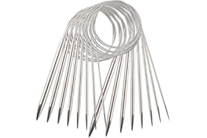 YXHZVON 8 Pièces Aiguilles à Tricoter Circulaire de 40 cm, Aiguilles à Tricoter en Acier Inoxydable à Double Pointe pour Chaussettes Chapeaux Echarpes Tissage (2/2,5/3/4/5/6/7/8 mm)