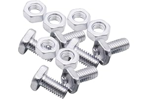 Svitzoot Gewächshausschrauben M6 Schrauben mit Muttern 75 Set Aluminiummuttern Vierkant Gewächshausmuttern und Schrauben Silber für Möbel Werkzeug Gewächshaus Gewächshausreparaturen Reparatur