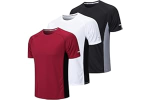 Gaiatiger 3 Pezzi Maglietta Uomo Manica Corta T Shirt Palestra Running Maglia Tecnica Uomo Maglietta Asciugatura Rapida Traspirante Sportiva Trekking Tshirt