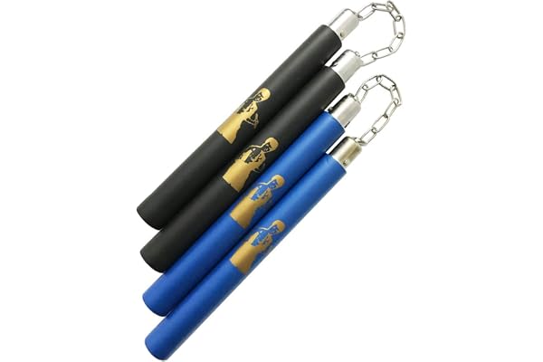 Fayscingo 2 Pairs Mousse Nunchakus Arts Martiaux Nunchucks Éponge Rembourré Portable Nunchaks Pratique Idéal pour Enfants Adultes et Débutants