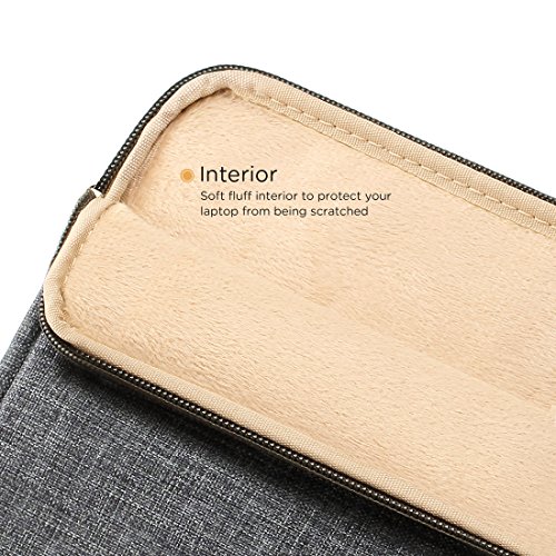DOMISO 14 Zoll Laptophülle Hülle Tasche Sleeve Schutzhülle Canvas-Gewebe Hülle Sleeve Tasche Laptop Sleeve , Schwarz Grau - 4