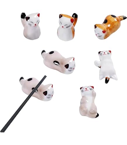 Repose-baguettes en céramique en forme de chat | Support de baguettes en céramique pour chat | Support de baguettes en céramique pour chaton, parfait pour les amateurs de chats, les dîners et