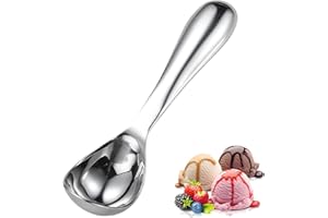 COSSWE Cucchiaino per gelato, in acciaio inox, antiaderente, per gelato, gelato, sorbette, mandorle