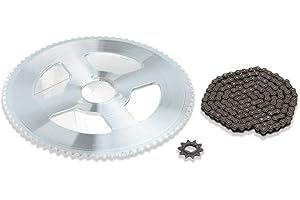Gugxiom Set di catene e pignoni, parti elettriche, catena non corrosiva e non distorsiva, trasmissione a catena di trasmissione potente e durevole per