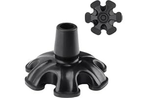 SEMINISMAR Puntali in Gomma da 19 mm,Puntale Autoportante in Gomma a Base Larga con 6 Piedini,Antiscivolo con 6 Gambe per Bastoni da Passeggio