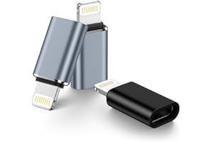 HAOANO Lightning to USB C Adapter,USB C Female to Lightning Male Adapter Support Data Sync/PD Charging,Apple Charger Connector Cable Compatible with iPhone 14/13/12/11/Pro Max/X/XR/XS/8 Plus,i Pad, AirPods