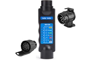 SPARKMOTO 7 Polig Anhänger Prüfgerät Mit Anhänger Adapter 7 Polig auf 13 Polig und 13 auf 7 Polig Adapter,12V Anhänger Rückleuchten Tester PKW RV Verkabelung der Anhängerbeleuchtung Diagnose Testgerä