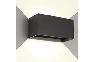 wisdom line Applique Esterno 25W LED, Lampada da Parete Esterno Interno Impermeabile IP65, Applique da Muro in Alluminio Angolo Regolabile 120°, Luce Bianco Naturale 4000K per Giardino, Nero