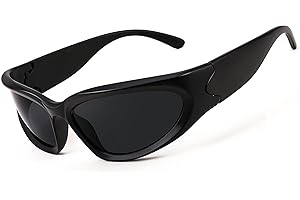 FEISEDY Schnell Brille Rave Wraparound Futuristische Sonnenbrille Punk Sportbrille Y2K Coole Techno Brillen für Herren Damen mit UV400 Schutz B2951