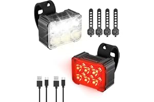 Victoper Luci Bici,Luci Bicicletta LED Luce Bici 6 LED Anteriori e Posteriori,8+12 Modalità IPX4 Impermeabile Luci LED Bici,Ricarica Rapida USB,Lunga Durata Della Batteria,Adatto a tutte le bici