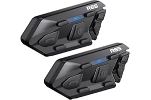 WAYXIN R6S interfono moto Fino a 6 Piloti, Comunicazione Bluetooth con Controllo Vocale per Interfono 2 Persone, bluetooth casco moto Cancellazione del Rumore DSP&CVC/HiFi/Impermeabile/Universale(Due)