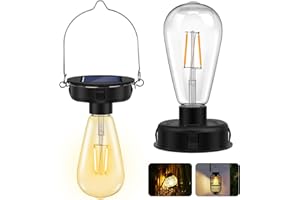 DDLISU Reemplazo de Luz solar Top 8 cm, Bombillas Transparentes al Aire Libre LED, Bombilla de Impermeable Solar al Aire Libre, 1.2V 600 mAh, Adecuado para Candelabros Para Exteriores con Ganchos, 2 Piezas