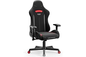 DIABLO Sedia da Gaming X-Starter | Sedia Gaming Ergonomica in Tessuto, Braccioli Regolabili, Meccanismo di Inclinazione | Sedia per PC, Gaming Chair, Poltrona da Ufficio | Nero
