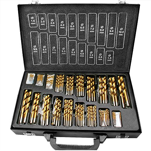 Deuba® Spiralbohrer Set ✔170 tlg ✔HSS Schnellarbeitsstahl ✔1-10mm ✔Metallkoffer Spiralbohrer Stahlbohrer Bohrer Satz Metallbohrer