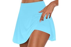 JUANMAO Jupe Short Femme Ete avec Poche Short Sport Femme Taille Haute Jupe Short De Tennis Golf A-Line Skirt Y2k Petticoat Underskirt Mini Jupe avec Culotte Intérieur De Course Athlétiques 2023
