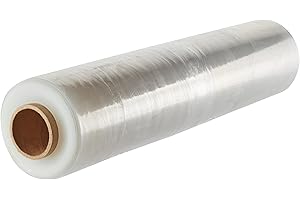 PROTAPE Pallet Shrink Wrap Stretch Film - Heavy Duty Industrial Film 400mm x 300m x 23 Micron Clear Cling Packaging Plastic Wraping Roll for Luggage Moving Furniture Protect Strong Packing Parcel - Pack of 1