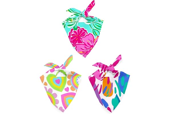 CutiePaw Bandana for Dogs and Cats (Pack of 3) Lightweight & Comfortable Bib Dog Scarf Adjustable & Comfortable Dog Bandana Pet Triangle Scarf Styling Accessory for Dog Large, Medium & Small