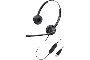 MAIRDI Casque Audio USB Stéréo Filaire avec Micro Anti-Bruit et Contrôle de Volume, Oreillette Business UC pour Skype, SoftPhone, Centre d'appels, Microsoft Teams Lync, Dragon Reconnaissance Vocale