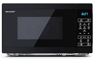 SHARP MS02E Mikrowelle (Mikrowelle: 800W, 11 Leistungsstufen, Auftaufunktion, Abmessungen: 440x258x324cm), schwarz