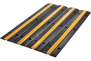 Oldriver 4 Pezzi Per 1000x150x30mm Passacavo A Pavimento In Gomma 1 Slot Capacità 8.2T Per Uno Axle Passacavo Per Pavimento Con 1 Canali In 15x10mm