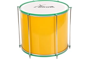 XDrum SSD-1210 Repinique Samba Drum - tambour samba brésilienne - caisse en aluminium - 6 tirants - taille : 12" x 10" - jaune-vert