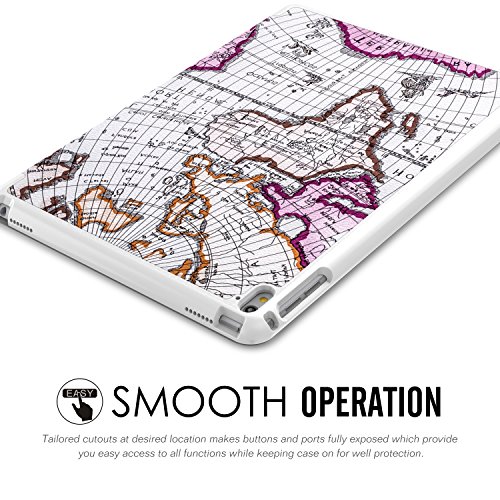 MoKo Hülle für iPad Pro 9.7 – Ultra Lightweight Slim PU Leder Tasche Schutzhülle Schale Smart Shell Case mit Auto Schlaf / Wach Funktion und Standfunktion für Apple iPad Pro 9.7 Zoll Tablet, Landkarte A - 4