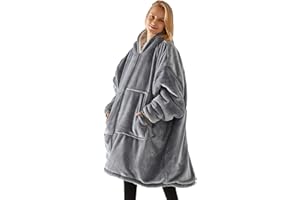 UMIPUBO Felpe con Cappuccio Uomo Donna Coperta TV Cerniera Oversize Pullover Blanket Hoodie Super Confortevole Felpa con Coperta Sherpa Fleece Jumper Coperta Gigante con Cappuccio