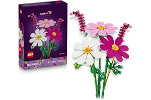 LEGO Botanicals Cosmos Flowers 11514 | Artificial Flower Bouquet, Fountain Grass Stems, Bedroom Decor, Gift for 9+ Year Old Girls & Boys, 171 Pieces