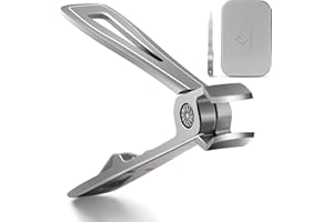 FERYES Tagliaunghie per unghie spesse con lima per unghie in metallo - Tagliaunghie a ganascia larga 15 mm per unghie resistenti - Tagliaunghie in acciaio inossidabile