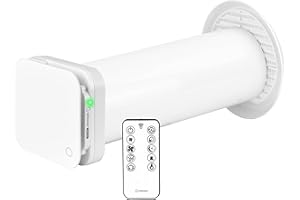 Turbionaire Trend HRV 100 Unita di VMC Decentralizzata a Flusso Alternato, con Recupero di Calore, Sensore di Umidità, Telecomando, Timer, Sleep, 8 Velocità, Silenziosa,100 mm, Garanzia di 3 anni