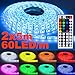 Produktbild 2er Pack 60 LEDs/m SMD Strip 5m NINETEC Flash60 RGB LED Band Dimmbar 44 Key Controller + Trafo + Netzteil IP65