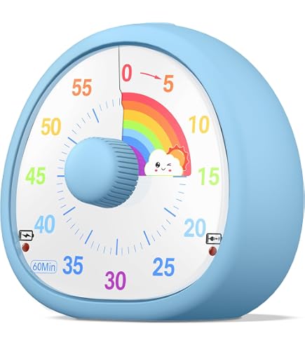 Timer Visivo Silenzioso 60 Minuti Per Bambini E Adulti – Conto Alla Rovescia Con Allarme (Suono/Luce/Silenzioso)