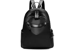 CYCHEN Mochilas Mujer Casual, Bolso Ordenador Mochila Viaje Antirrobo Bandolera Impermeable Bolsos Playa Lona, Bolsa Trabajo Mano Bolsos Pequeña Oxford Tela Nylon Urbanas Backpack de Moda Deporte Negro