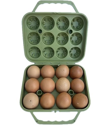 Boîte De Rangement à Œufs 12 Cavités - Couvercle De Protection - Empilable - Pour Frigo, Camping, Transport - Plastique ABS - Vert - 4