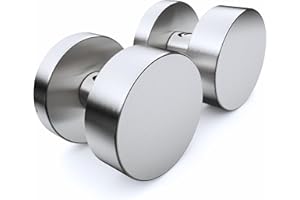 Sempro Lot de poignées de porte - Paire de boutons ronds avec rosaces PZ en acier inoxydable V2A SUS304 mat brossé