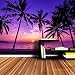 Produktbild WH-PORP Große benutzerdefinierte 3D Fototapete Palm Coco Baum Meer Strand Sonnenuntergang Tapeten für Wohnzimmer-400cmX280cm
