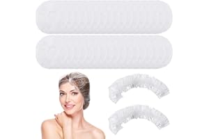 WLLHYF Jednorazowe czepki prysznicowe, wodoodporne czepki do włosów, ochrona włosów, elastyczny czepek prysznicowy do użytku domowego, do salonu, spa, hotelu, prysznica (jeden rozmiar, 100)