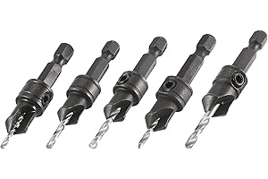 Trend 5-Piece Quick Release Countersink Set, 1/4 Inch Hex Shank, Tool Steel Body, HSS Drill Bit, 5 Pack, QR/CS/SET