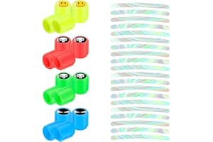 BEPSYOM 16 Piezas Tapas de Válvulas Luminosas Fluorescentes Universales Reflectantes, Tapones de Válvulas de Neumáticos Calavera para Coche Bicicleta Moto, Tapones Valvula Coche, Tapones Rueda Coche
