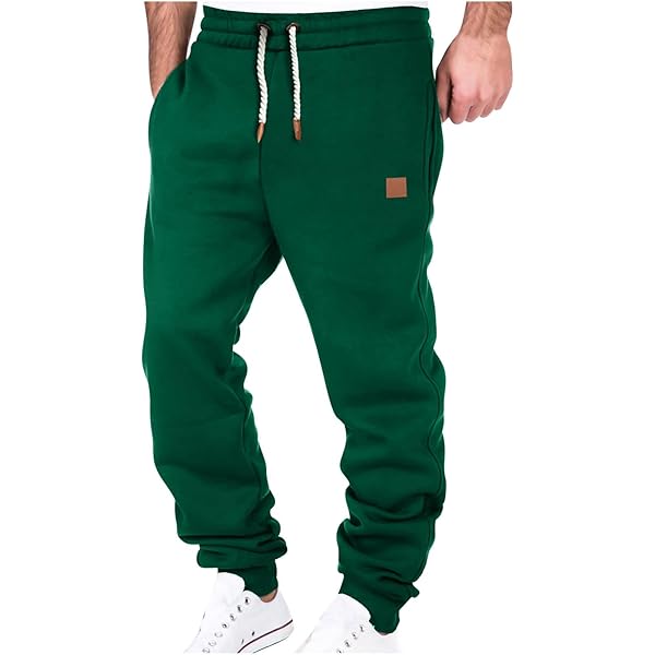 heekpek Pantalon Homme en Lin Pantalon Jogging avec Poches Taille Élastique Léger Respirant Pantalon Décontracté Homme Été Pantalon de Yoga Plage, Armée Verte, Taille M