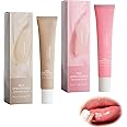 Bettinay 2 PCS Lip Butter Balm, Sheer Instant Moisture Hydration Soothe Dry Lips, Pink + Khaki