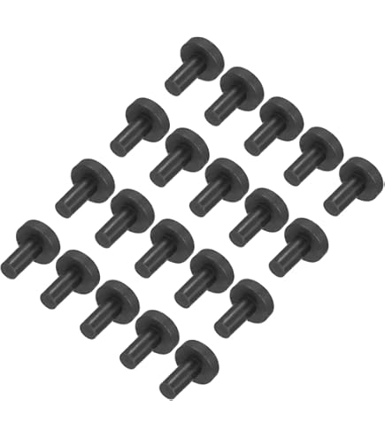QUARKZMAN Hoge-temperatuur-siliconen stop T-vormige massieve siliconen rubberen stop voor poedercoating anodiserende stop afdichtingsstop zwart 20x10x12mm/0,78x0,78x0,47 20st