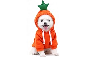 TENHCREEK Hund Weihnachten Kostüm Hoodie,Karotte Hunde Weihnachtskostüm,Warme Hundekostüm Weihnachten,Hundemantel Weihnachtens Kostüm,Kostüme Für Kleine Mittel Große Und Kleine Hunde Katzen Und Haustiere L