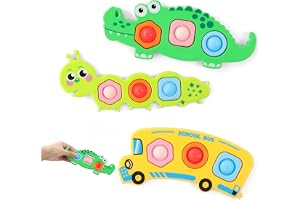 AYESY Sensoriska fidget-leksaker, anti-stress gåva 3 delar | Pop It Push and Pop Bubble Sensory Fidget Finmotoriska pressleks