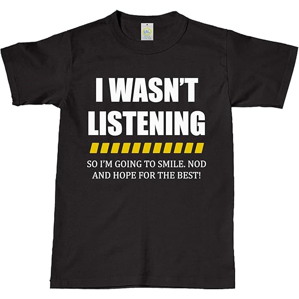 D&H T-shirt Unisex 'I Wasn't Listening' – 100% Cotone Pesante Borgogna, Taglia XS, Idea Regalo Natale