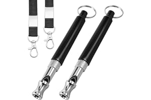 YQQYG Hundepfeife 2 Stück, Hundepfeife zum Stoppen des Bellens, Hundepfeife Rückruf, Einstellbare Ultraschall-Hundepfeifen mit Lanyard Hundetrainingspfeifen(Schwarz)