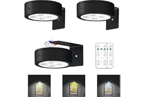MIOBLUE 3 Pack Picture Light - Wireless Magnetic Display Art Lights with Remote Controls, Dimmable Timer for Art Frame Artworking